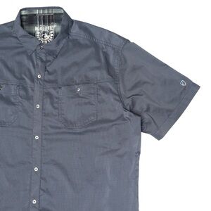 Kuhl Stealth Shirt Mens Size XL Snap Button Down Short Sleeve Gray